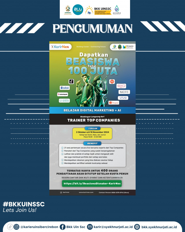 Beasiswa Digital Marketing dengan Artificial Intelligence (AI) TOTAL NILAI 100 JUTA